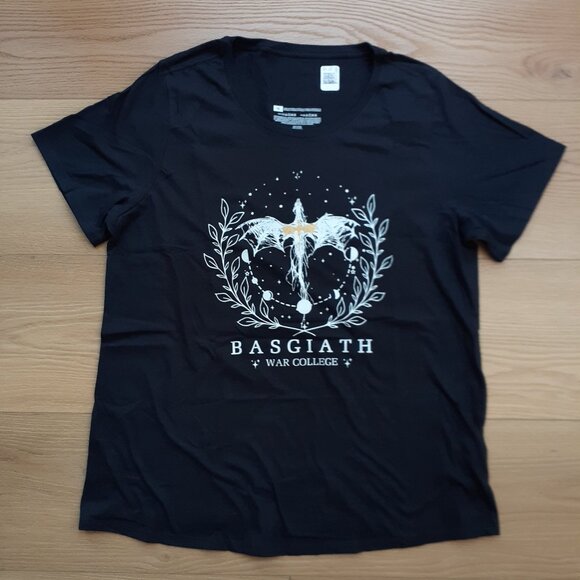 Basgiath War College - Dragon Wings Logo - New Women's 1X Black T-Shirt - Picture 4 of 4